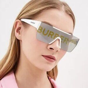 NEW Burberry BE4291 3007/H WHITE SHIELD BURBERRY SUNGLASSES 3007/H